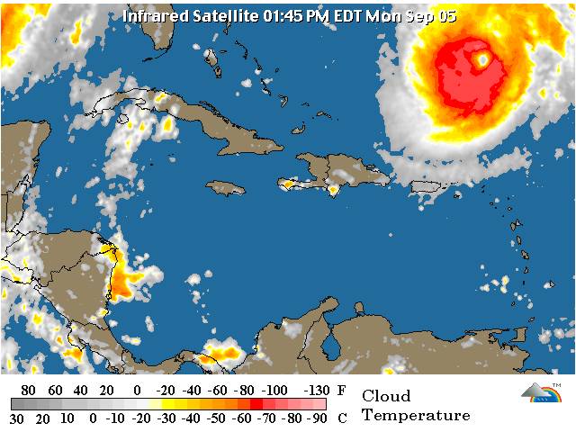 Imagen satelital del ciclón Katia