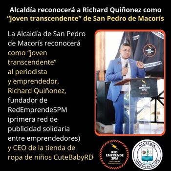 Richard Quinonez premio municipal juventud San Pedro de Macorís 02 01 22